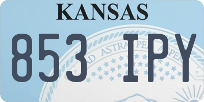 KS license plate 853IPY