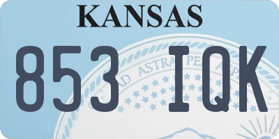 KS license plate 853IQK