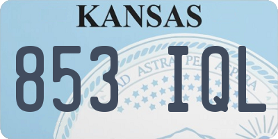 KS license plate 853IQL