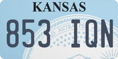 KS license plate 853IQN