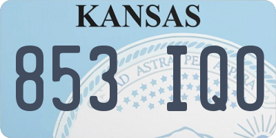 KS license plate 853IQO