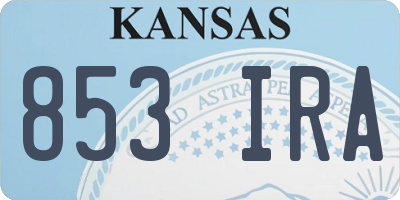 KS license plate 853IRA