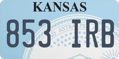 KS license plate 853IRB