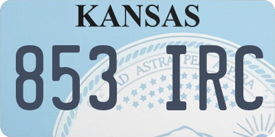 KS license plate 853IRC