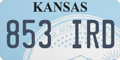 KS license plate 853IRD