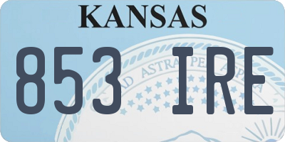 KS license plate 853IRE