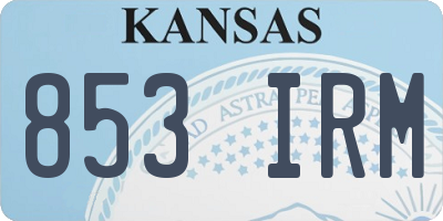 KS license plate 853IRM