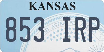 KS license plate 853IRP
