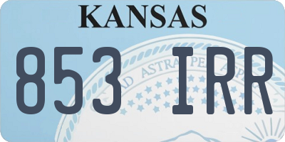 KS license plate 853IRR