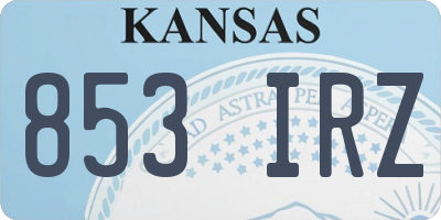 KS license plate 853IRZ