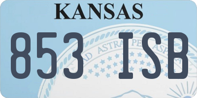 KS license plate 853ISB