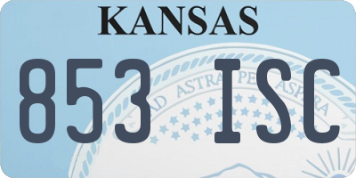 KS license plate 853ISC