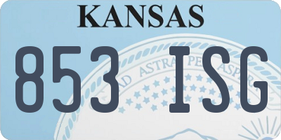 KS license plate 853ISG