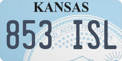 KS license plate 853ISL