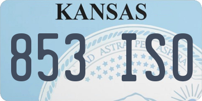 KS license plate 853ISO