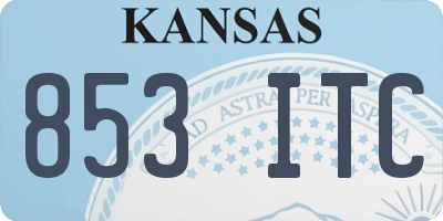 KS license plate 853ITC