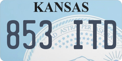 KS license plate 853ITD