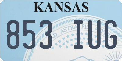 KS license plate 853IUG