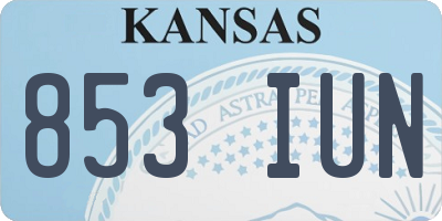 KS license plate 853IUN
