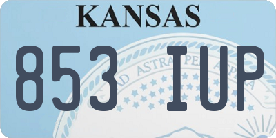 KS license plate 853IUP