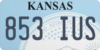 KS license plate 853IUS
