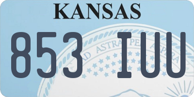 KS license plate 853IUU