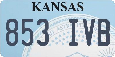 KS license plate 853IVB