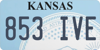 KS license plate 853IVE