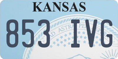 KS license plate 853IVG