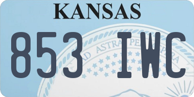 KS license plate 853IWC