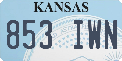 KS license plate 853IWN