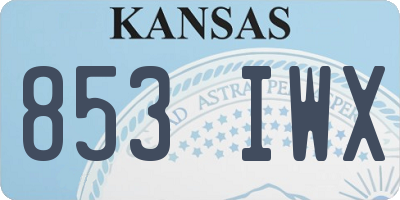 KS license plate 853IWX