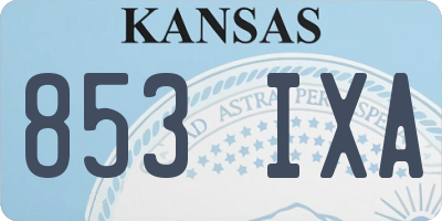 KS license plate 853IXA