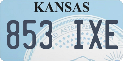 KS license plate 853IXE