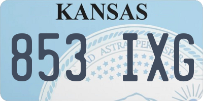 KS license plate 853IXG