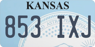 KS license plate 853IXJ