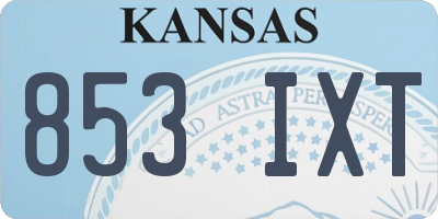 KS license plate 853IXT