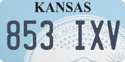 KS license plate 853IXV