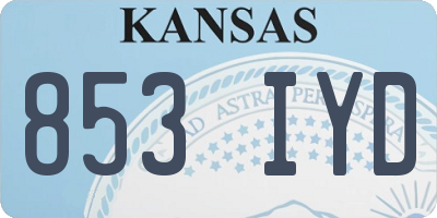 KS license plate 853IYD
