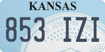 KS license plate 853IZI