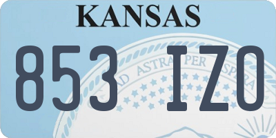 KS license plate 853IZO