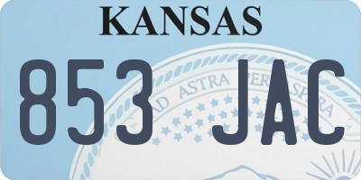 KS license plate 853JAC