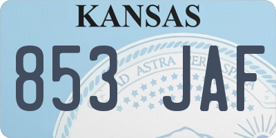 KS license plate 853JAF