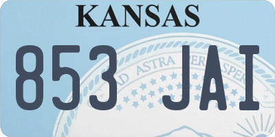 KS license plate 853JAI