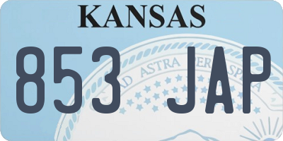KS license plate 853JAP