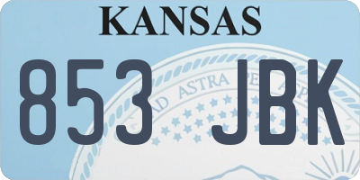 KS license plate 853JBK