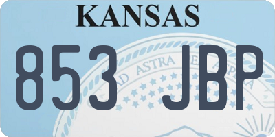 KS license plate 853JBP