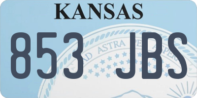 KS license plate 853JBS