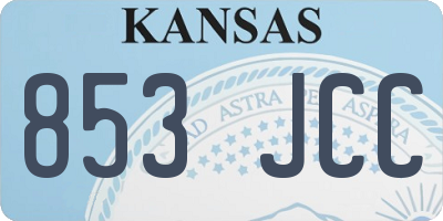KS license plate 853JCC