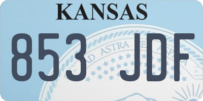 KS license plate 853JDF